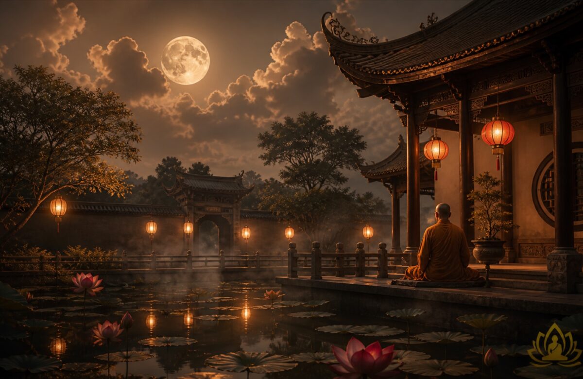 Không gian hồ sen dưới ánh trăng gợi thế giới giấc mơ