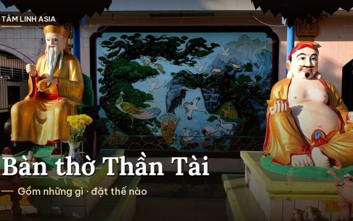 Tượng Thần Tài và Ông Địa trong một ngôi miếu
