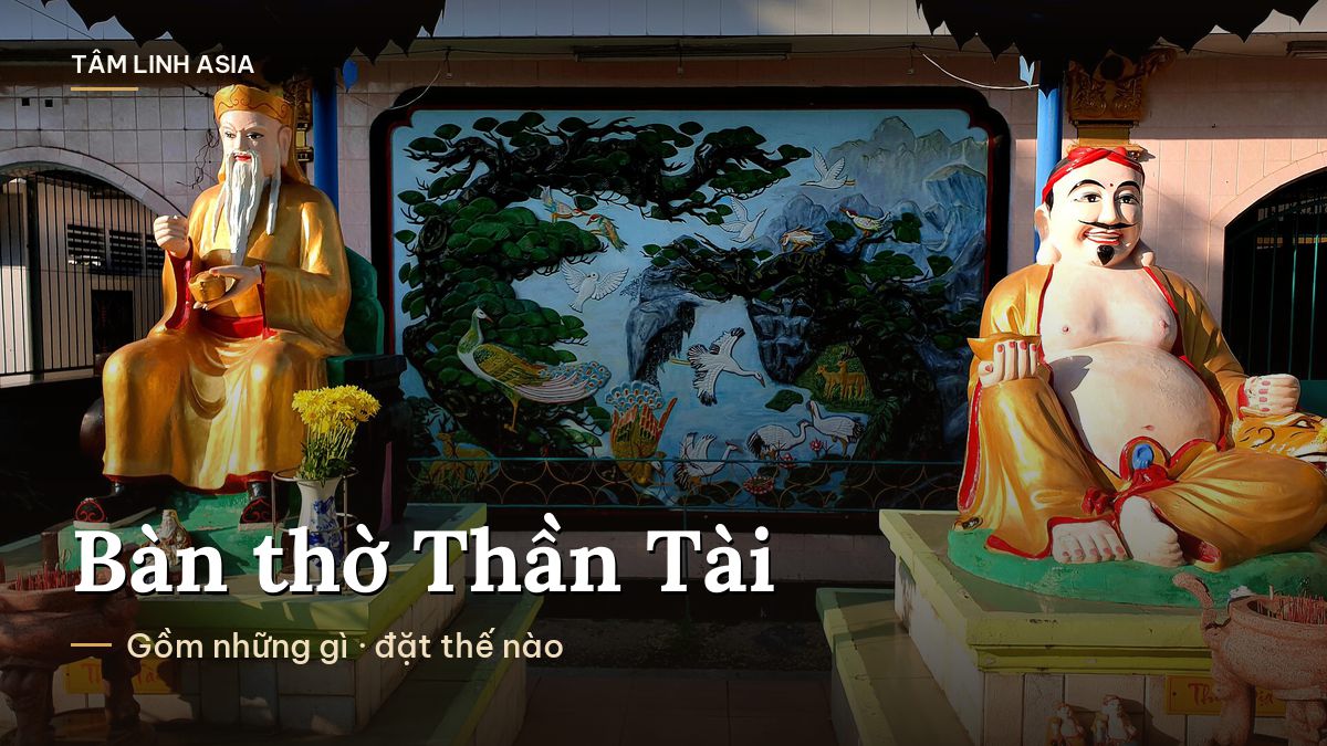 Tượng Thần Tài và Ông Địa trong một ngôi miếu